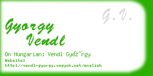 gyorgy vendl business card